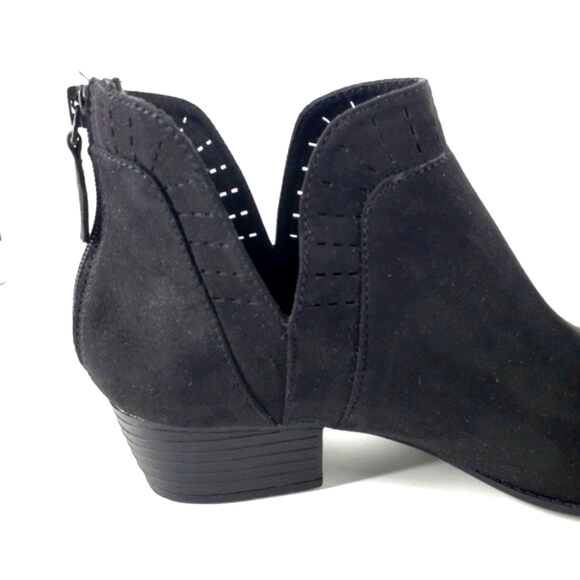 Arizona Jean Co. Women's 9M Julian Black Suede Slip-on Round Toe Ankle Booties - Picture 5 of 8